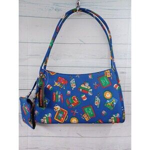 Behringer Purse Handbag Teacher Theme Love To Learn Blue Zip